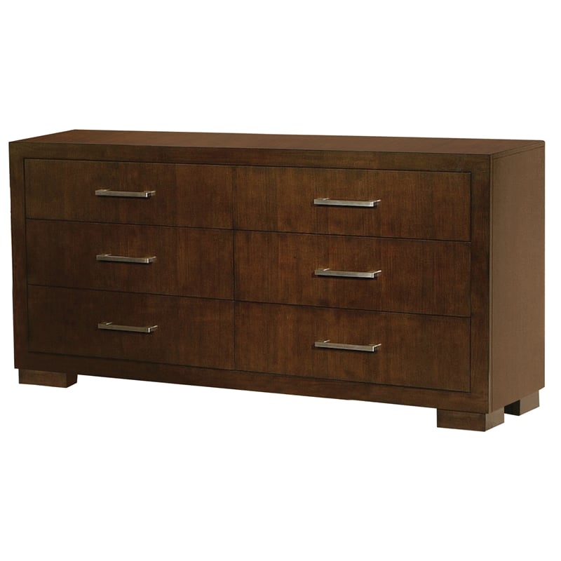 Jessica 6-piece Queen LED Bedroom Set Cappuccino