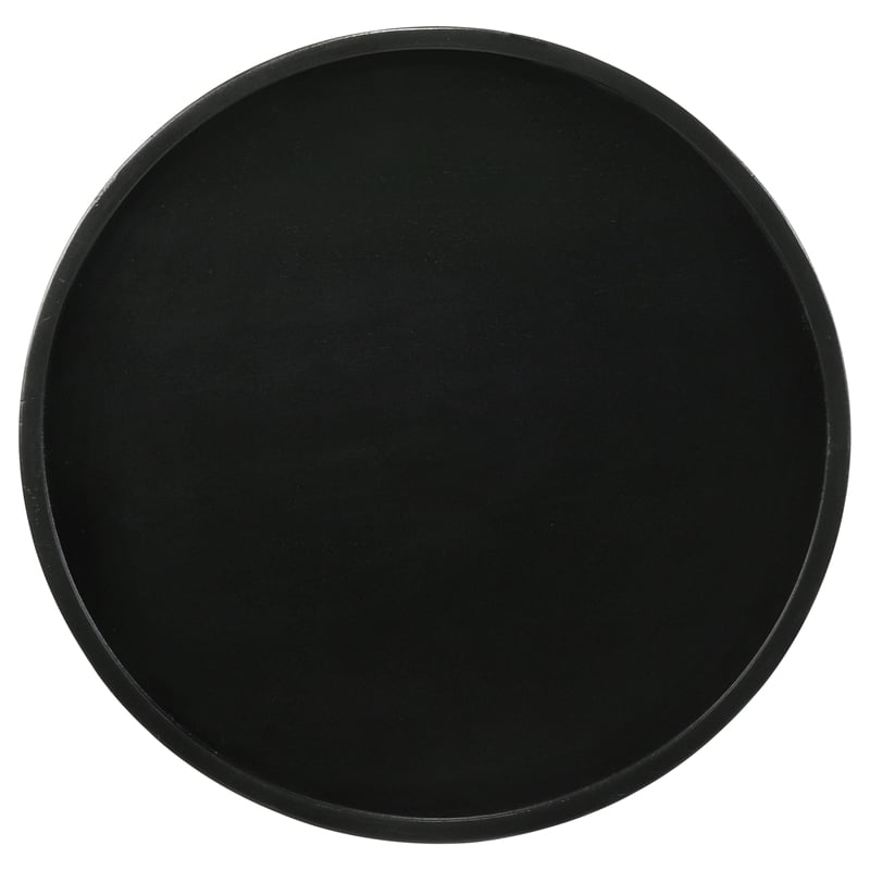 Ixia Round Solid Mango Wood Accent Side Table Black Stain