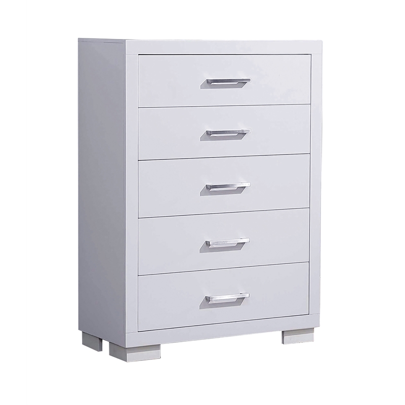 Jessica 6-piece Eastern King LED Bedroom Set Snow White