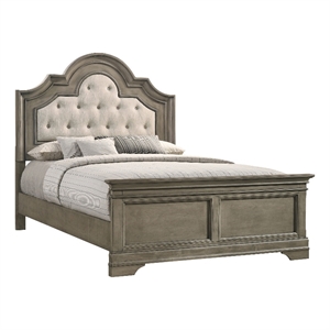 manchester upholstered arched headboard bed beige and wheat