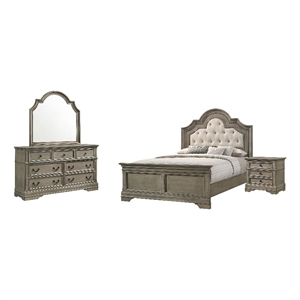 manchester 4-piece traditional panel bedroom set wheat