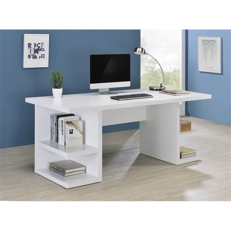 Alice 71-inch 4-shelf Engineered Wood Writing Desk White