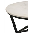 Miguel Round Marble Top Coffee Table White and Black