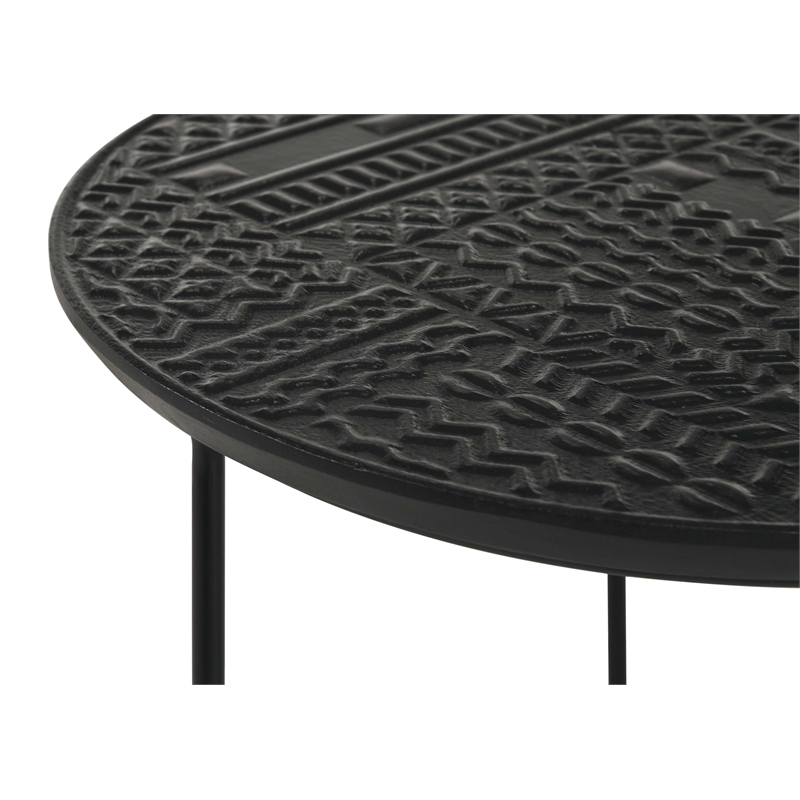 Loannis 2-piece Round Mango Wood Nesting Table Matte Black