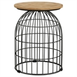 Bernardo Round Wire Frame Side Table Natural and Gunmetal