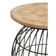 Bernardo Round Wire Frame Side Table Natural and Gunmetal