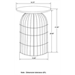 Bernardo Round Wire Frame Side Table Natural and Gunmetal