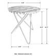 Xenia Round Bone Inlay Accent Side Table White and Gold