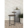 Yael Round Mango Wood Accent Side Table Natural and Gunmetal