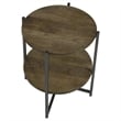 Coaster Axel Round Accent Table with Open Shelf in Natural and Gunmetal