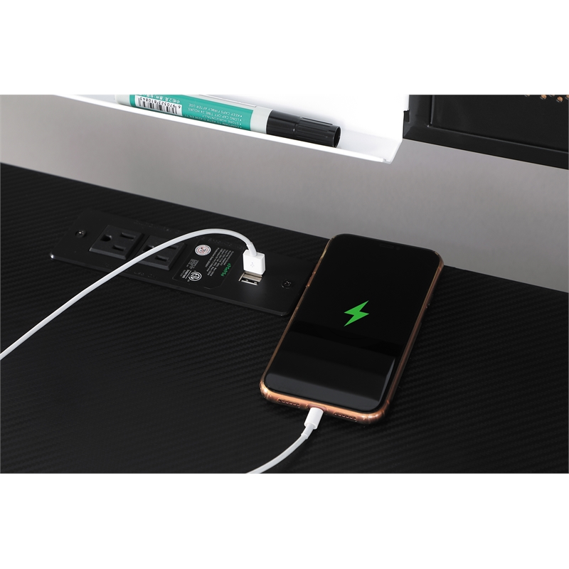 Jessie 47-inch Writing Desk with Whiteboard and USB Black