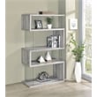 Emelle 63-inch 4-shelf Glass Panel Bookshelf Grey Driftwood