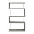 Emelle 63-inch 4-shelf Glass Panel Bookshelf Grey Driftwood