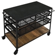 Coaster Evander Marble Top Kitchen Cart with Removable Shelves in Black
