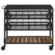 Coaster Evander Marble Top Kitchen Cart with Removable Shelves in Black