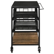 Coaster Evander Marble Top Kitchen Cart with Removable Shelves in Black