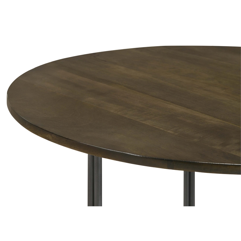 Yaritza Round Mango Wood Coffee Table Natural and Gunmetal