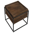 Ondrej Square Accent Side Table Removable Tray Dark Brown