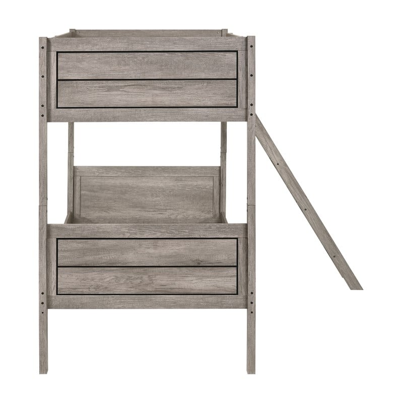 Ryder Wood Twin Over Twin Bunk Bed Weathered Taupe