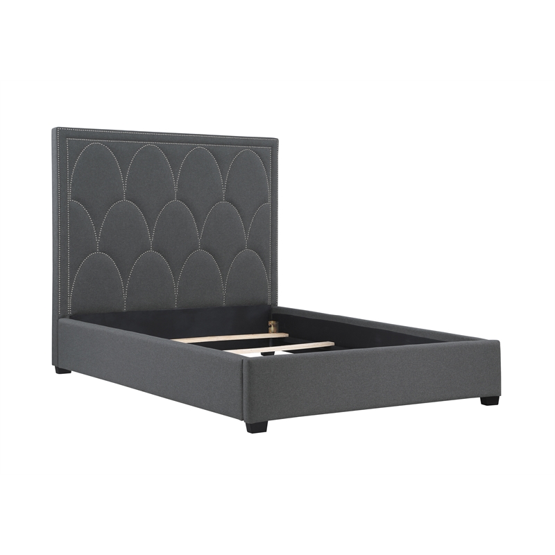 Bowfield Upholstered Queen Panel Bed Charcoal