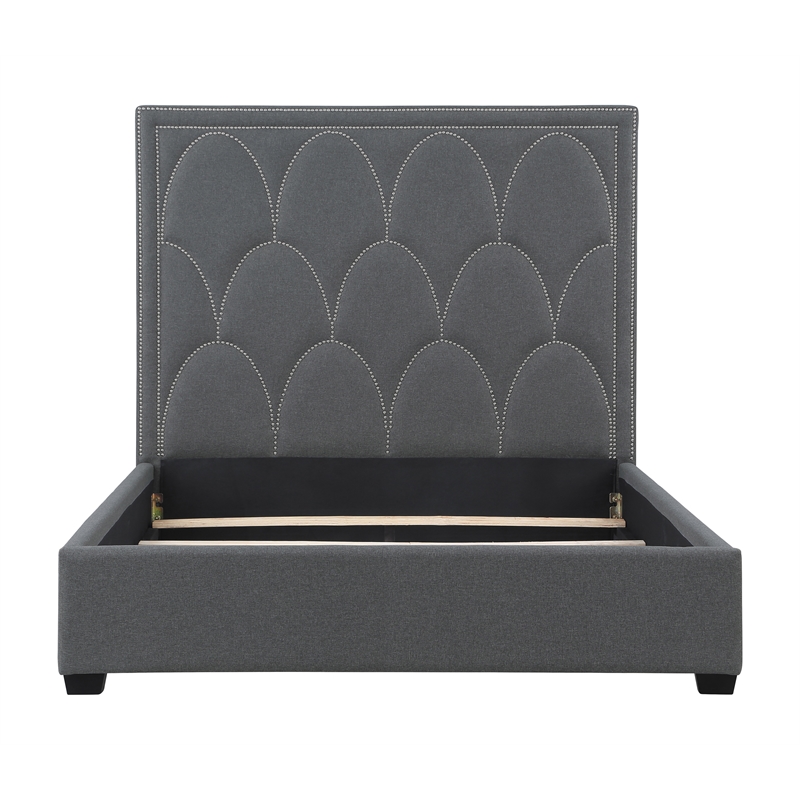 Bowfield Upholstered Queen Panel Bed Charcoal