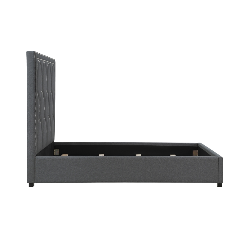 Bowfield Upholstered Queen Panel Bed Charcoal