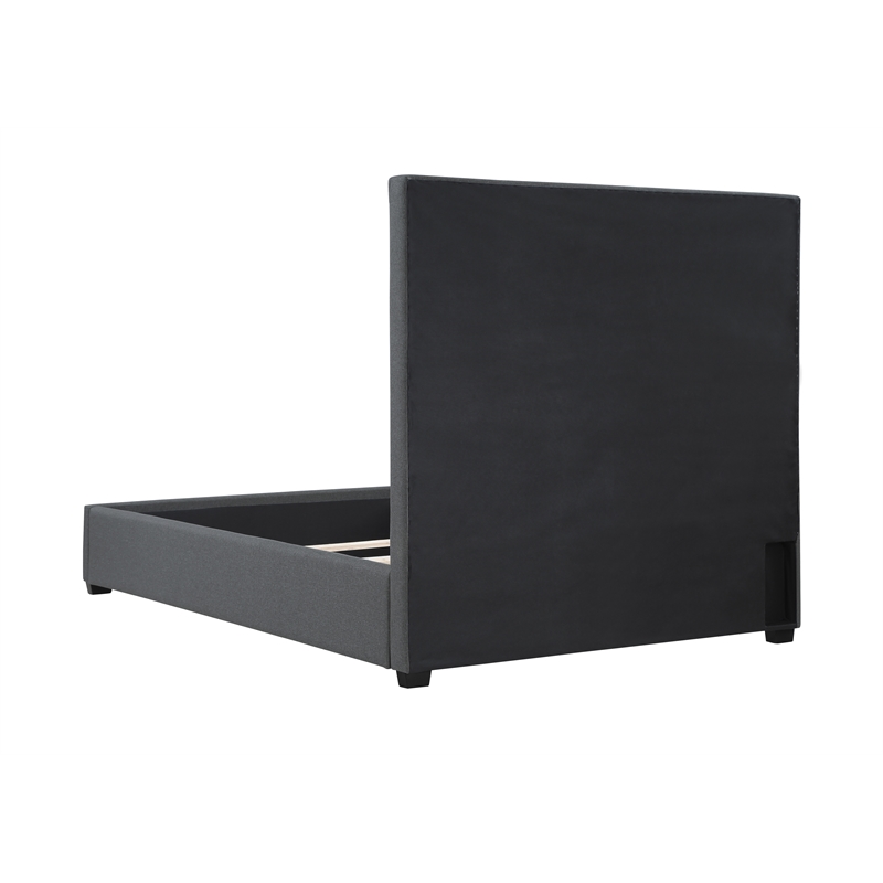 Bowfield Upholstered Queen Panel Bed Charcoal