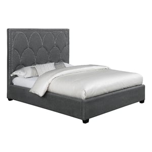 Bowfield Upholstered Queen Panel Bed Charcoal