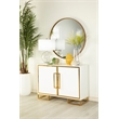 Elsa 2-door Wood Storage Accent Cabinet White and Gold