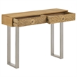 Draco 2-drawer Console Table Hand Carved Details Natural
