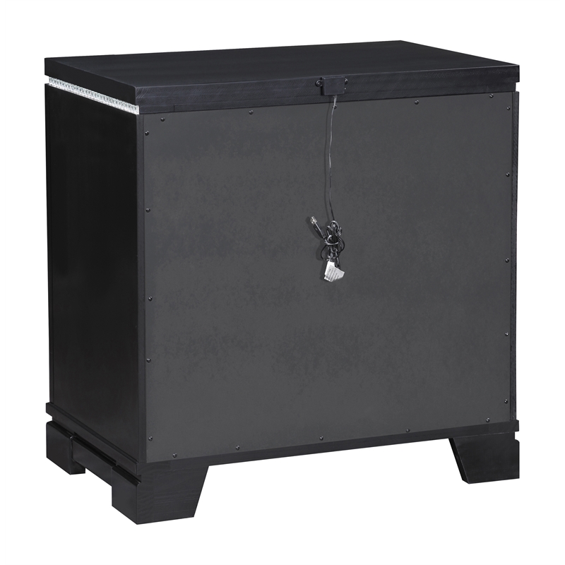 Coaster Eleanor Contemporary 3-Drawers Wood Bedroom Nightstand in Black