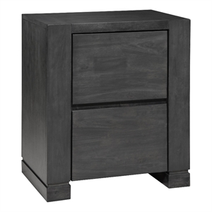 coaster lorenzo 2-drawer modern wood nightstand in dark gray
