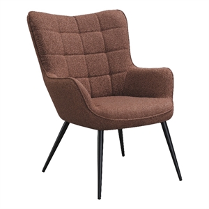 upholstered flared arms accent chair with grid tufted