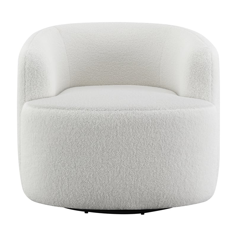 Hudson Faux Sheepskin Upholstered Swivel Chair Natural