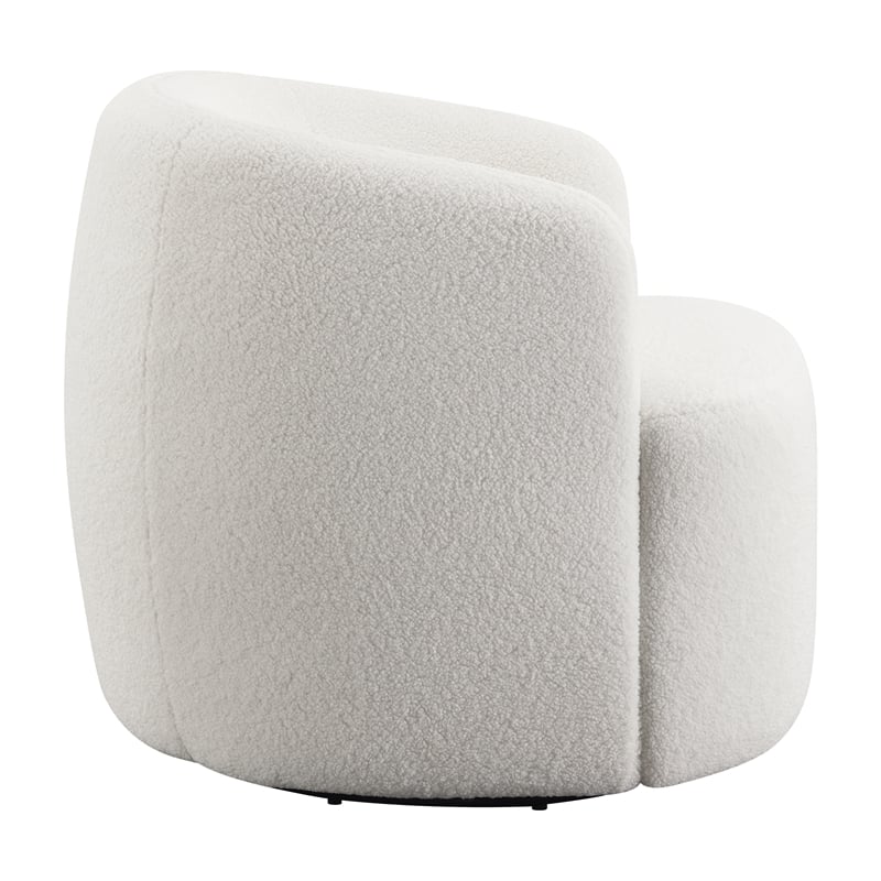 Hudson Faux Sheepskin Upholstered Swivel Chair Natural