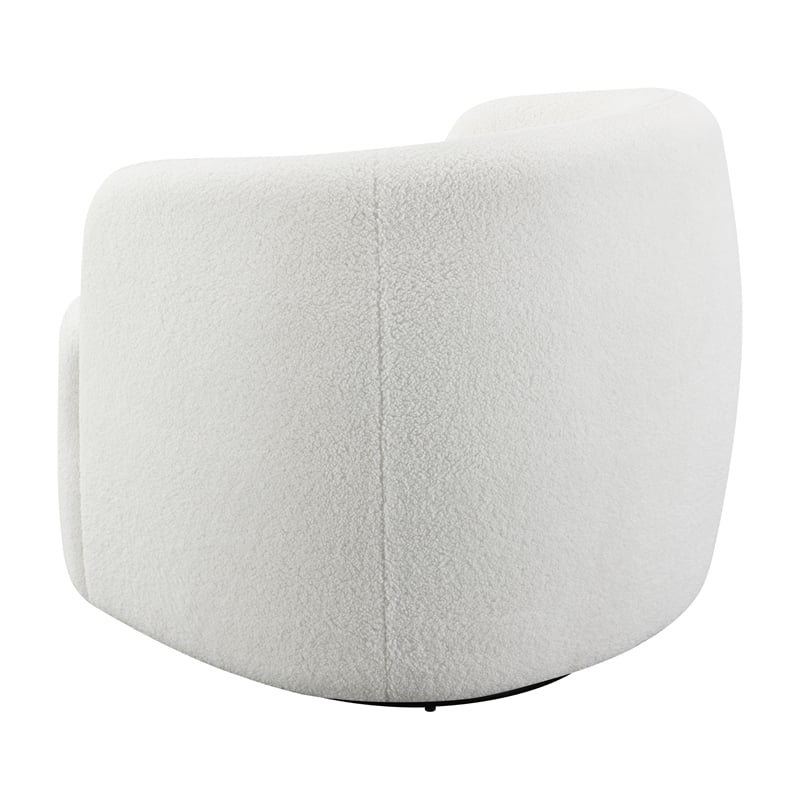 Hudson Faux Sheepskin Upholstered Swivel Chair Natural