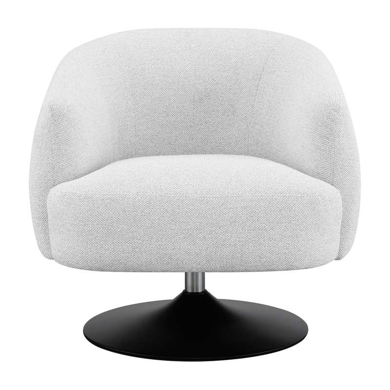 Dave Upholstered Barrel Back Swivel Club Chair Beige