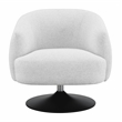Dave Upholstered Barrel Back Swivel Club Chair Beige