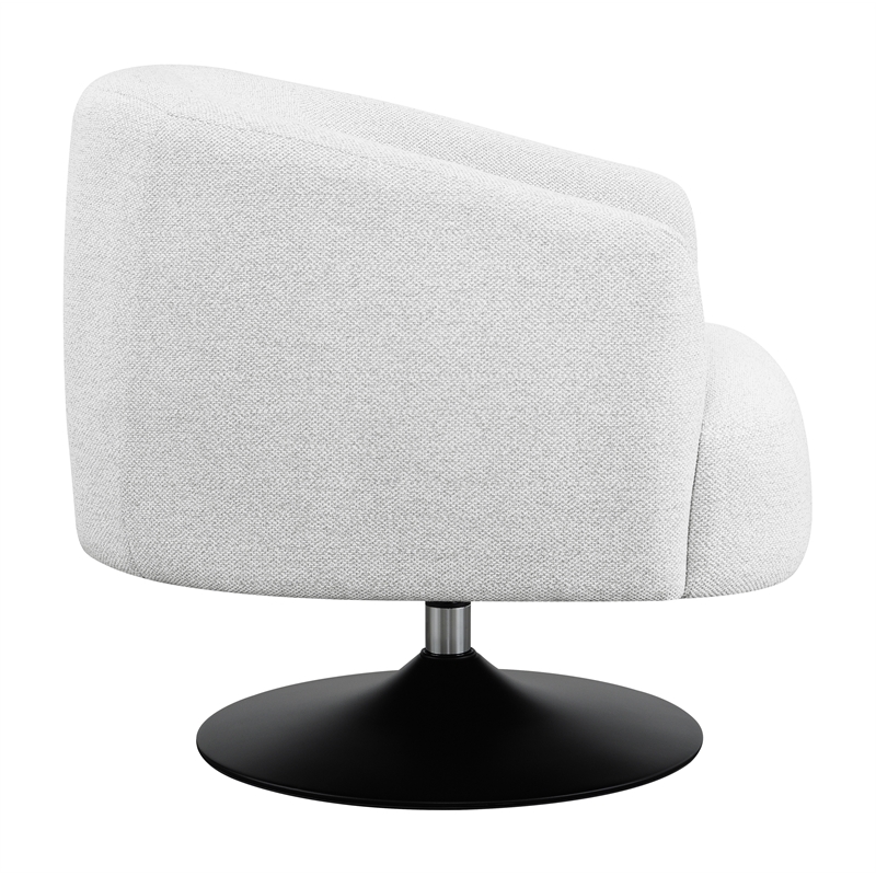 Dave Upholstered Barrel Back Swivel Club Chair Beige