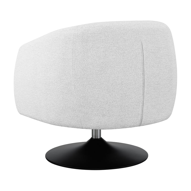 Dave Upholstered Barrel Back Swivel Club Chair Beige