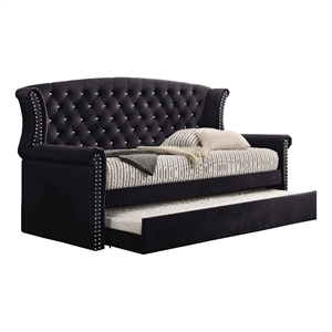 scarlett upholstered tufted twin daybed with trundle