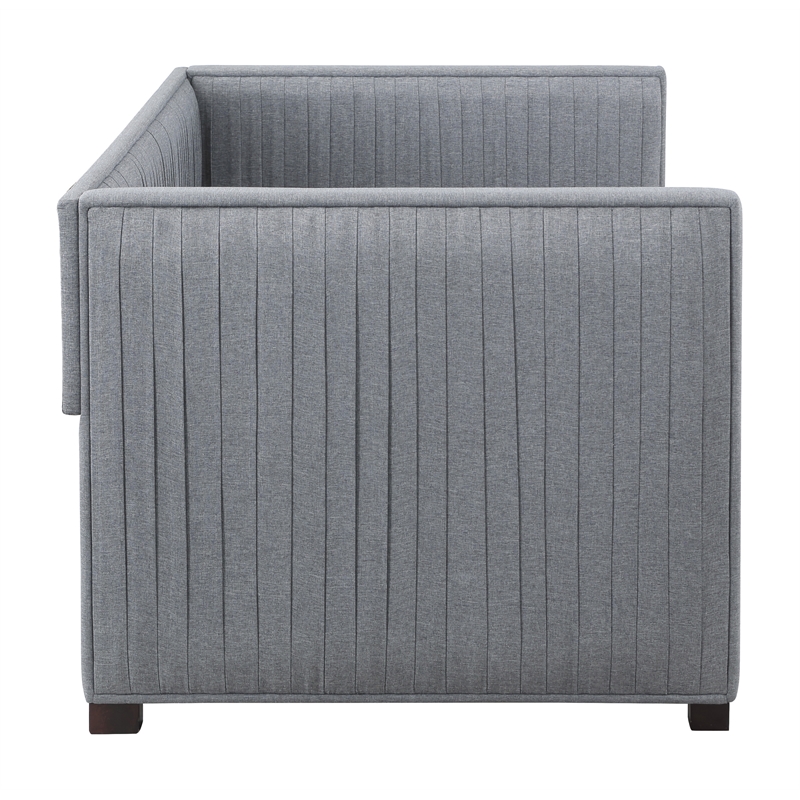 Brodie Upholstered Twin Daybed with Trundle Grey