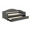 Sadie Upholstered Twin Daybed with Trundle Grey