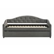 Sadie Upholstered Twin Daybed with Trundle Grey