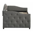 Sadie Upholstered Twin Daybed with Trundle Grey