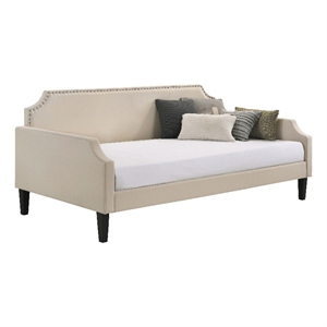 Coaster Olivia Fabric Upholstered Twin Daybed with Nailhead Trim in Beige