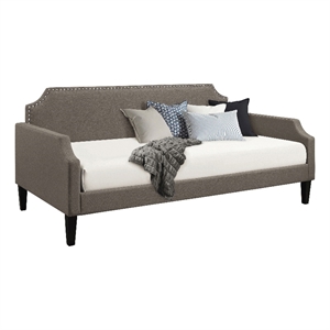 Coaster Olivia Fabric Upholstered Twin Daybed with Nailhead Trim in Gray