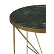 Eliska Round Green Marble Top Accent Side Table Antique Gold