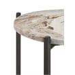 Noemie Round Marble Top Accent Side Table White and Gunmetal