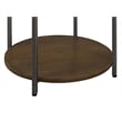 Noemie Round Marble Top Accent Side Table White and Gunmetal